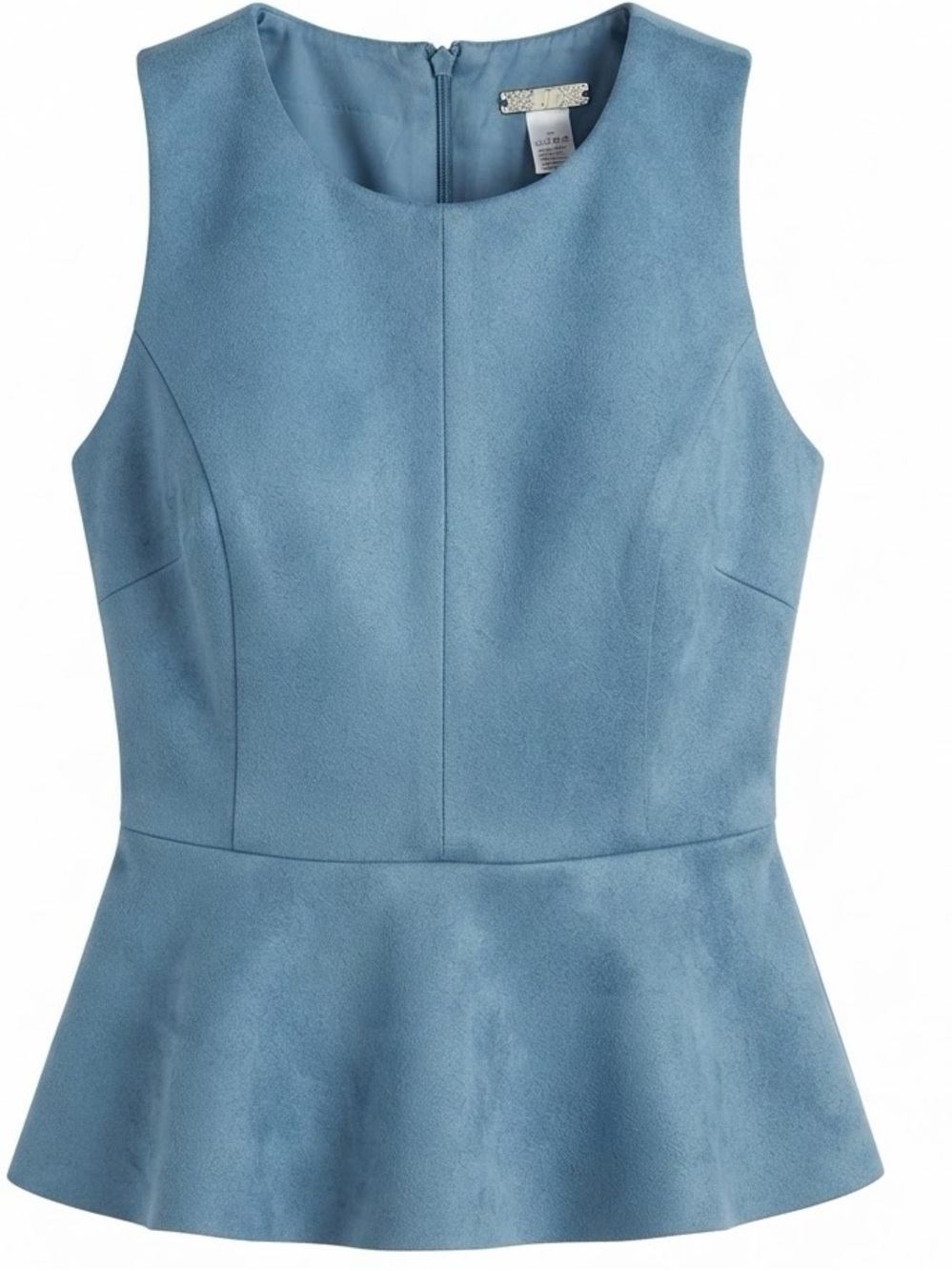 LIZ CLAIBORNE LIGHT BLUE FAUX SUEDE TOP BACK CLOSURE ZIPPER SIZE SMALL
